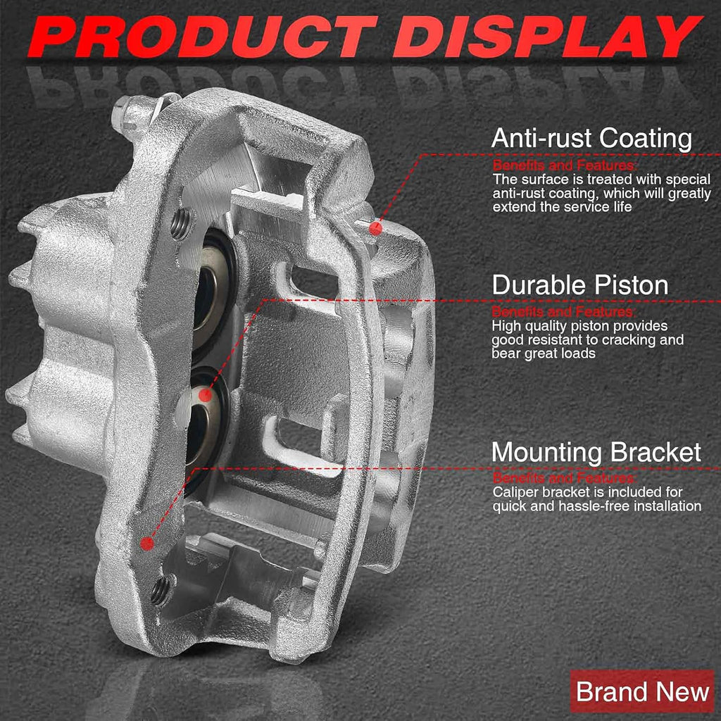 Rear Passenger Side Brake Caliper for Ford F-250 F-350 Super Duty Excursion Pack of 2 M722