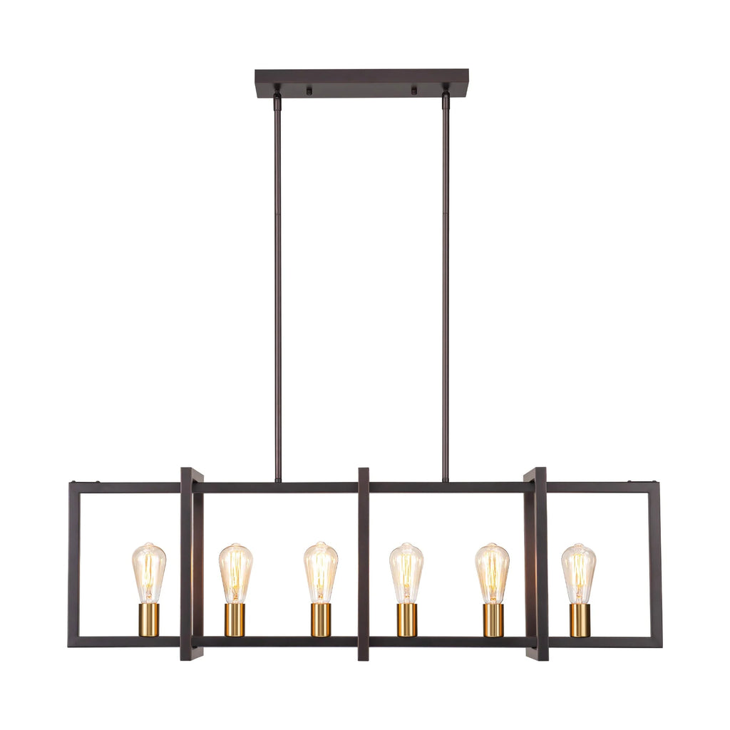 6-Light Dimmable Aluminum Kitchen Island Chandelier X28707