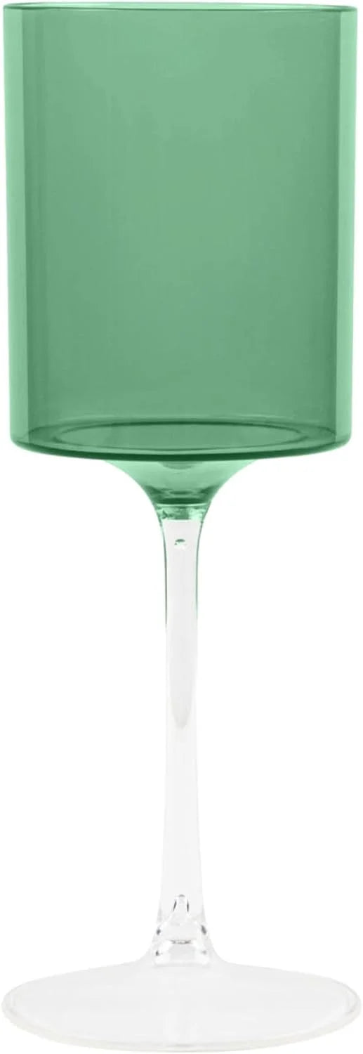 Green 9 oz Plastic Wine Glasses Set of 10 R1210