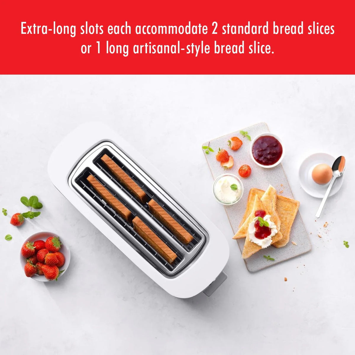 Silver 4-Slice Long Slot Toaster G277