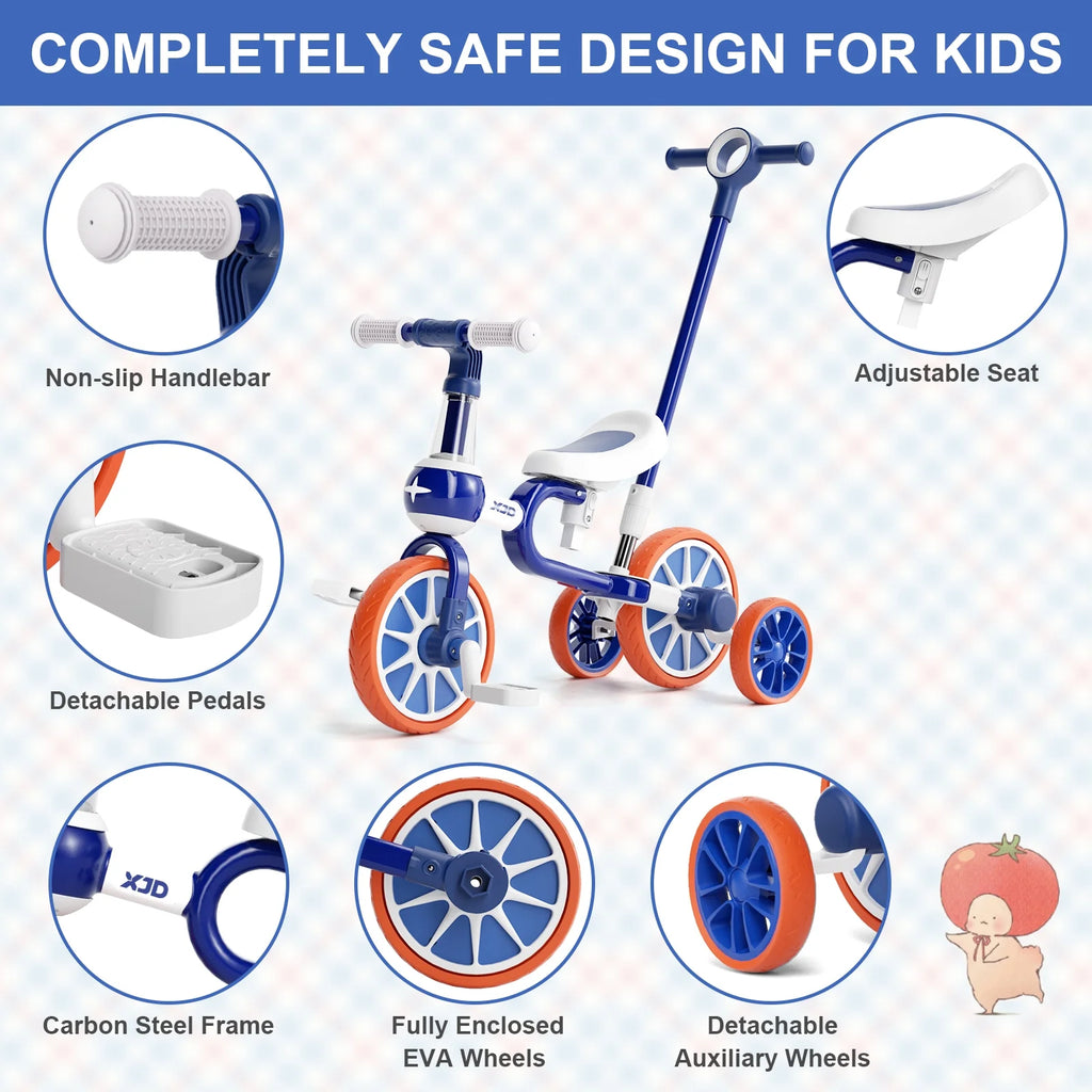 7 in 1 Toddler Tricycle with Removable Pedals D666337
