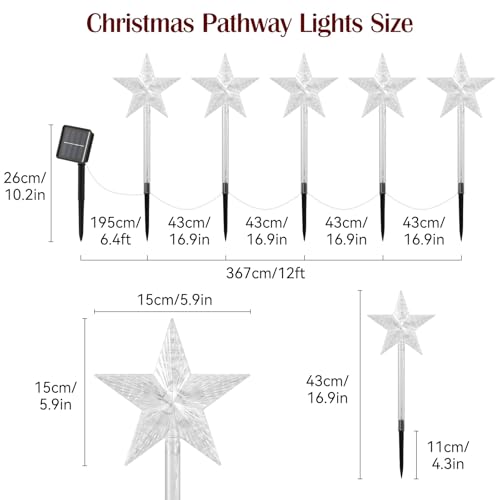 8 Pack Solar Candy Cane Pathway Lights H188206