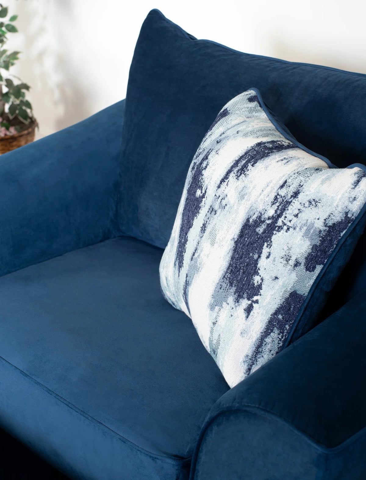 Navy Blue 4-Piece Fabric Sofa Set M742