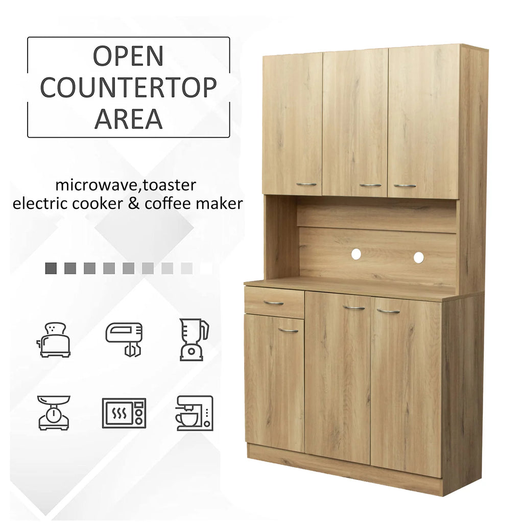 70.87" Tall 6-Door 1-Drawer Wardrobe Kitchen Cabinet I997