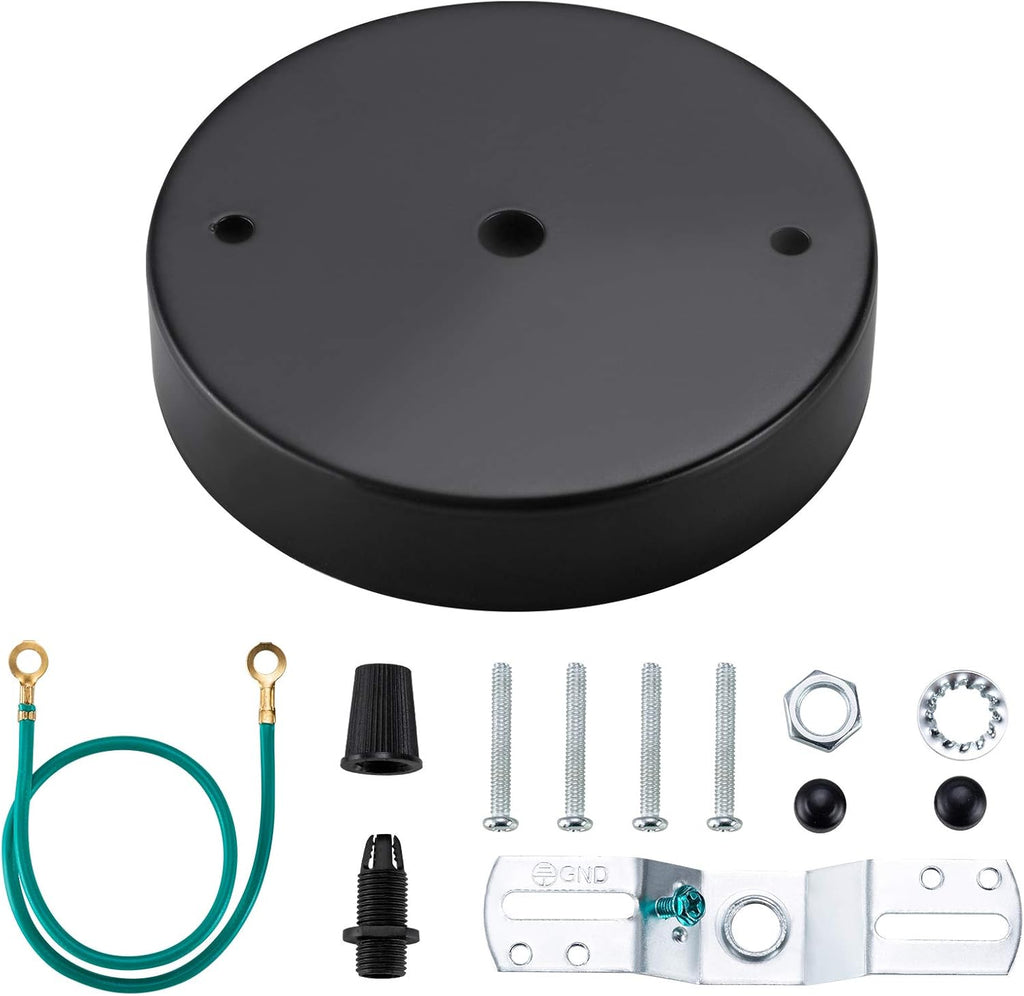 Black Steel Ceiling Canopy Kit with Hardware T596593