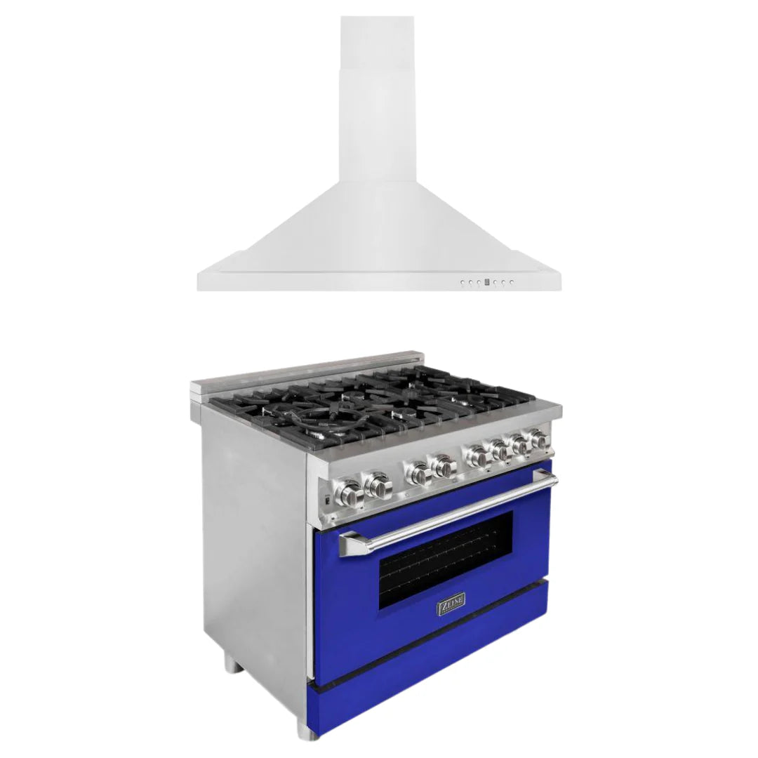 36 in. Dual Fuel Range with Range Hood Appliance Package T7600