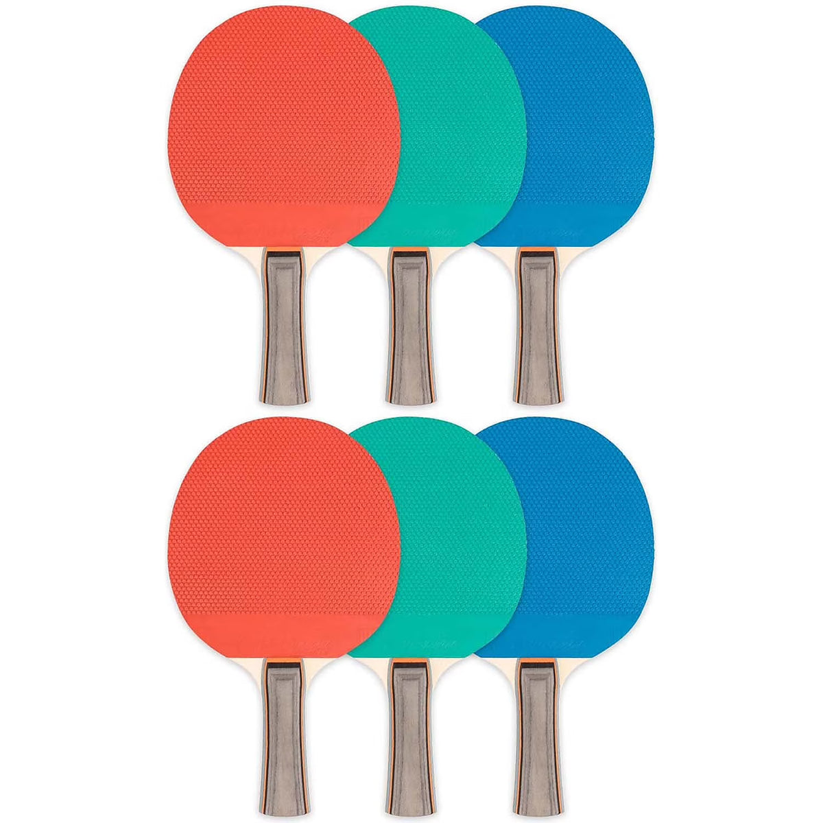 6 Each Table Tennis Paddle Rubber Wood P291