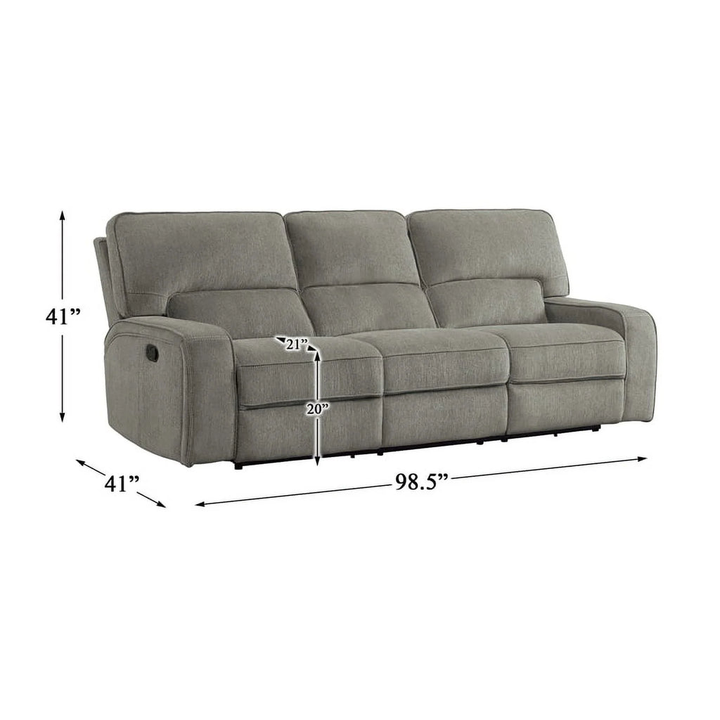 Brown Chenille Double Reclining Sofa X2643