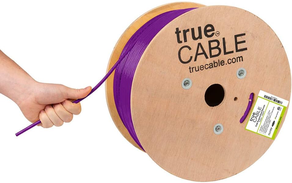 Cat6A Plenum Bulk Ethernet Cable, 1000ft, White, 23AWG 4 Pair Solid Bare Copper, UTP Y4079