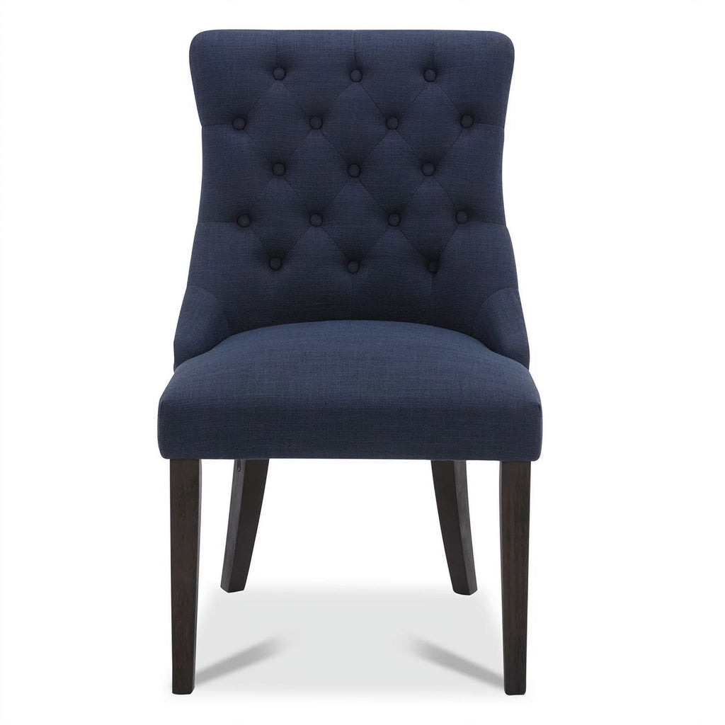 Blue Fabric Wood Dining Chair Set of 2 Z470240