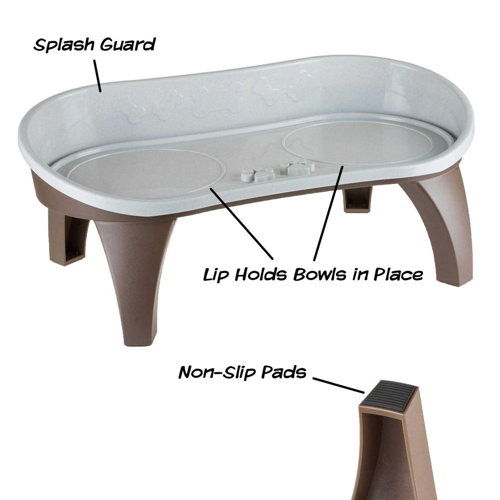 Elevated Pet Feeding Tray with Splash Guard Y596