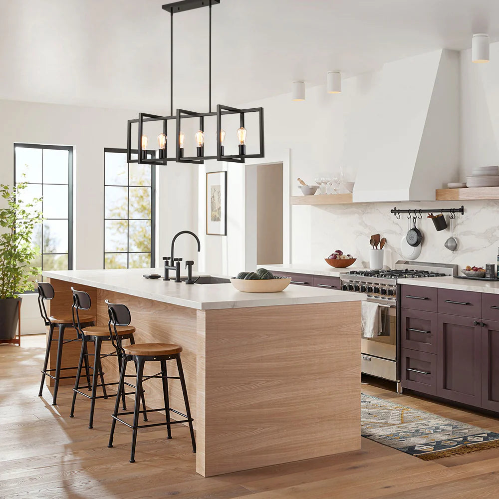 6-Light Dimmable Aluminum Kitchen Island Chandelier X28707