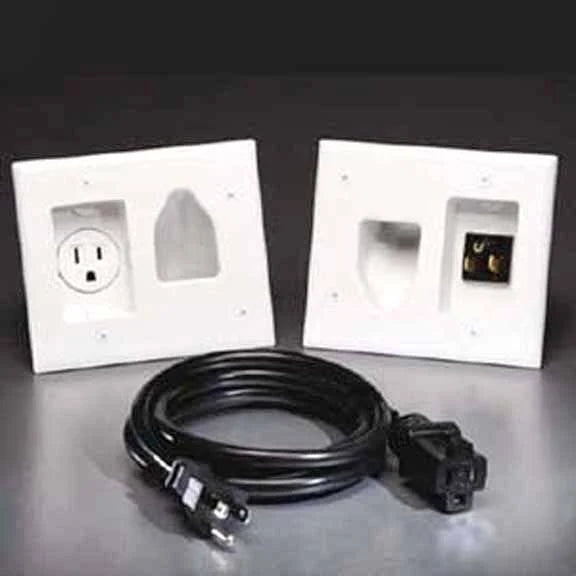White Recessed Pro-Power Kit with Straight Blade Inlet I549446
