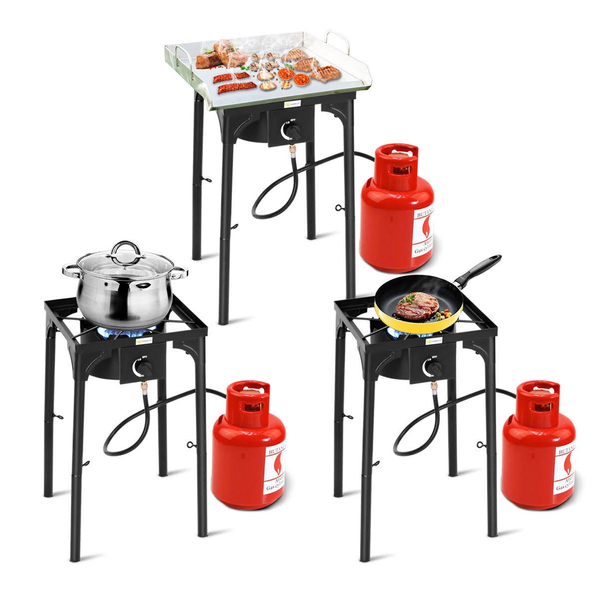 Portable Propane Outdoor Camp Stove with Adjustable Legs Q994674