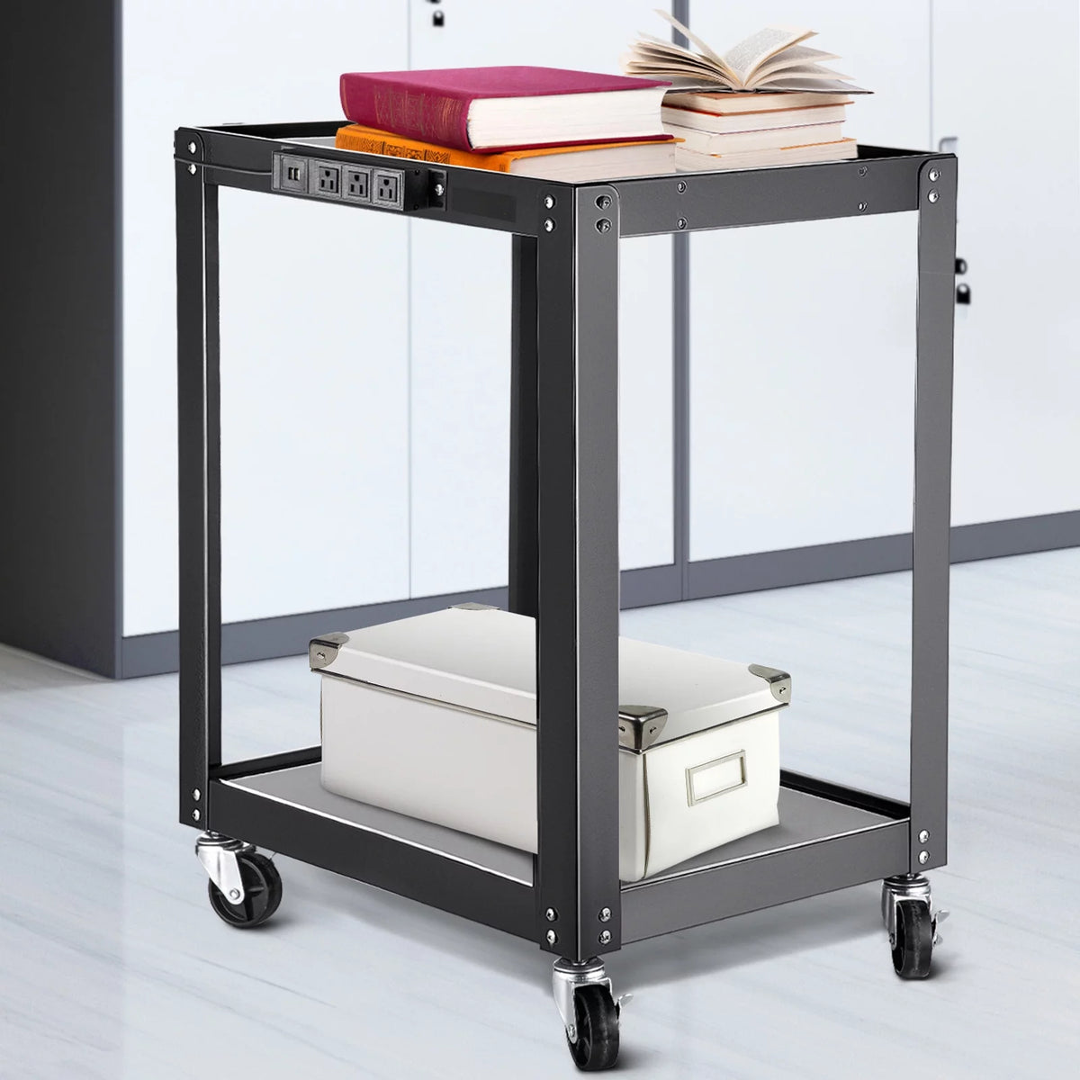 Steel Media Cart with Power Strip K478393