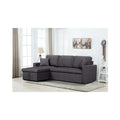 Antique Appeal Linen Fabric Reversible Sleeper Sectional Sofa With Storage Chaise R67099
