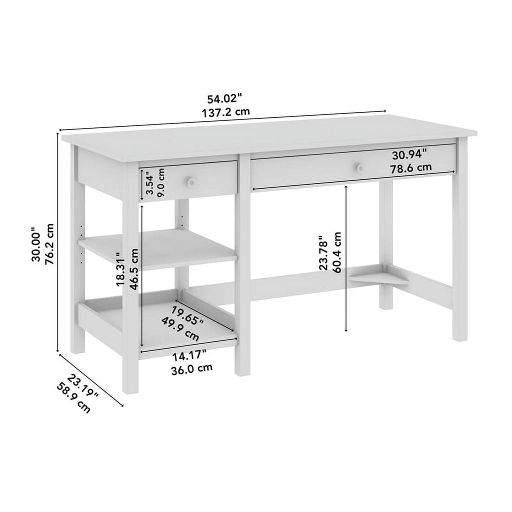 54W Computer Desk with Shelves E26582
