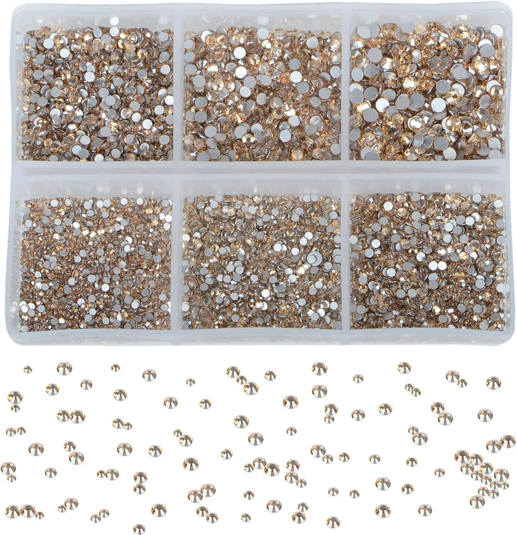 7200 Pieces 6 Mixed Sizes Round Crystal Rhinestones R394436