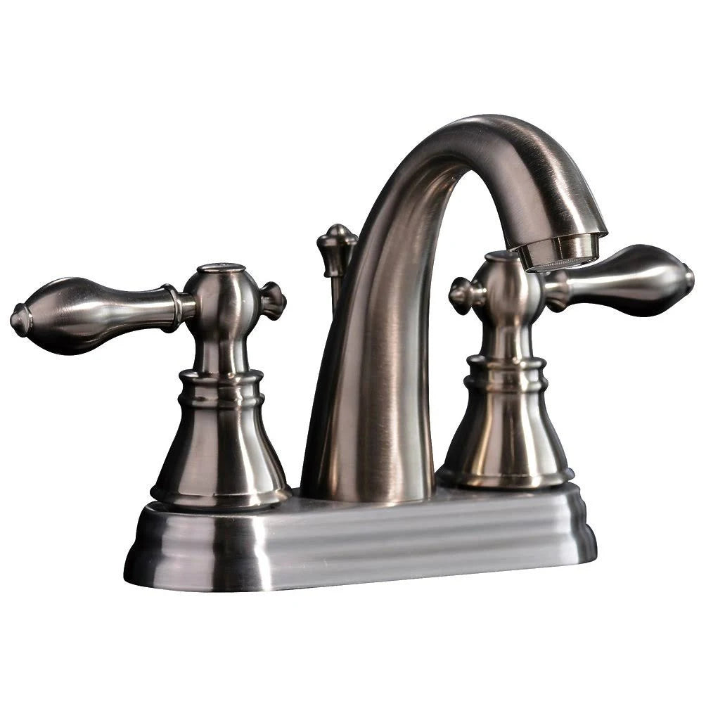 Satin Nickel Two-Handle Centerset Lavatory Faucet with Pop-Up T559