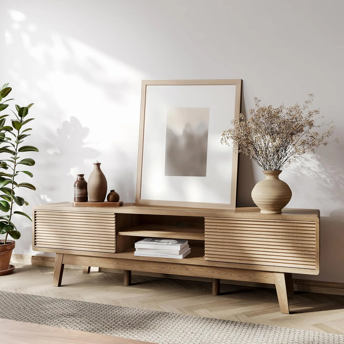 Light Oak TV Console X9746