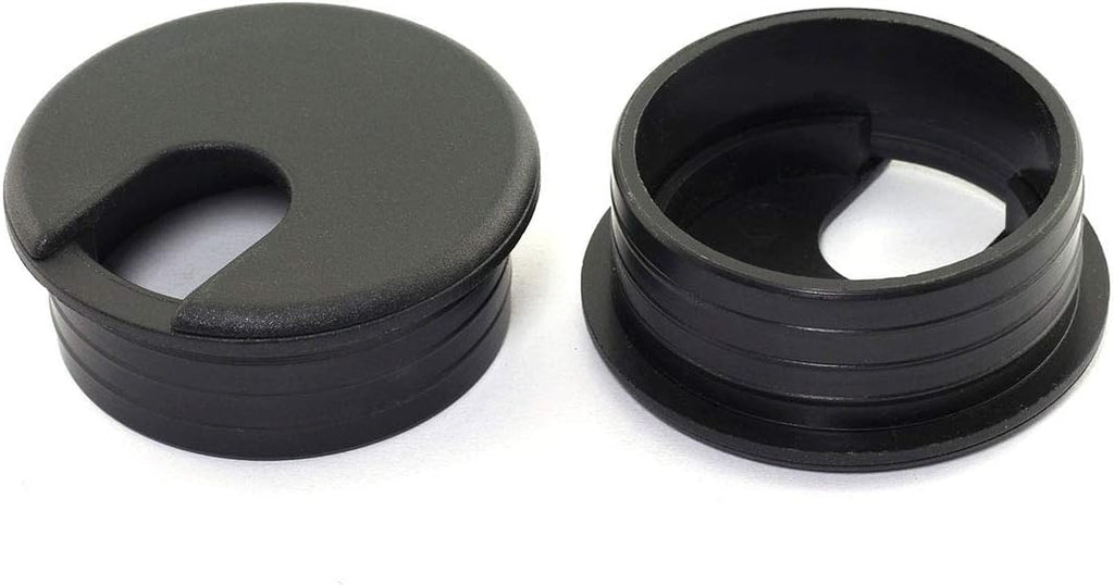 Black 2pcs 1-3/4 inch Desk Wire Cord Cable Grommets Hole Cover Plastic K693