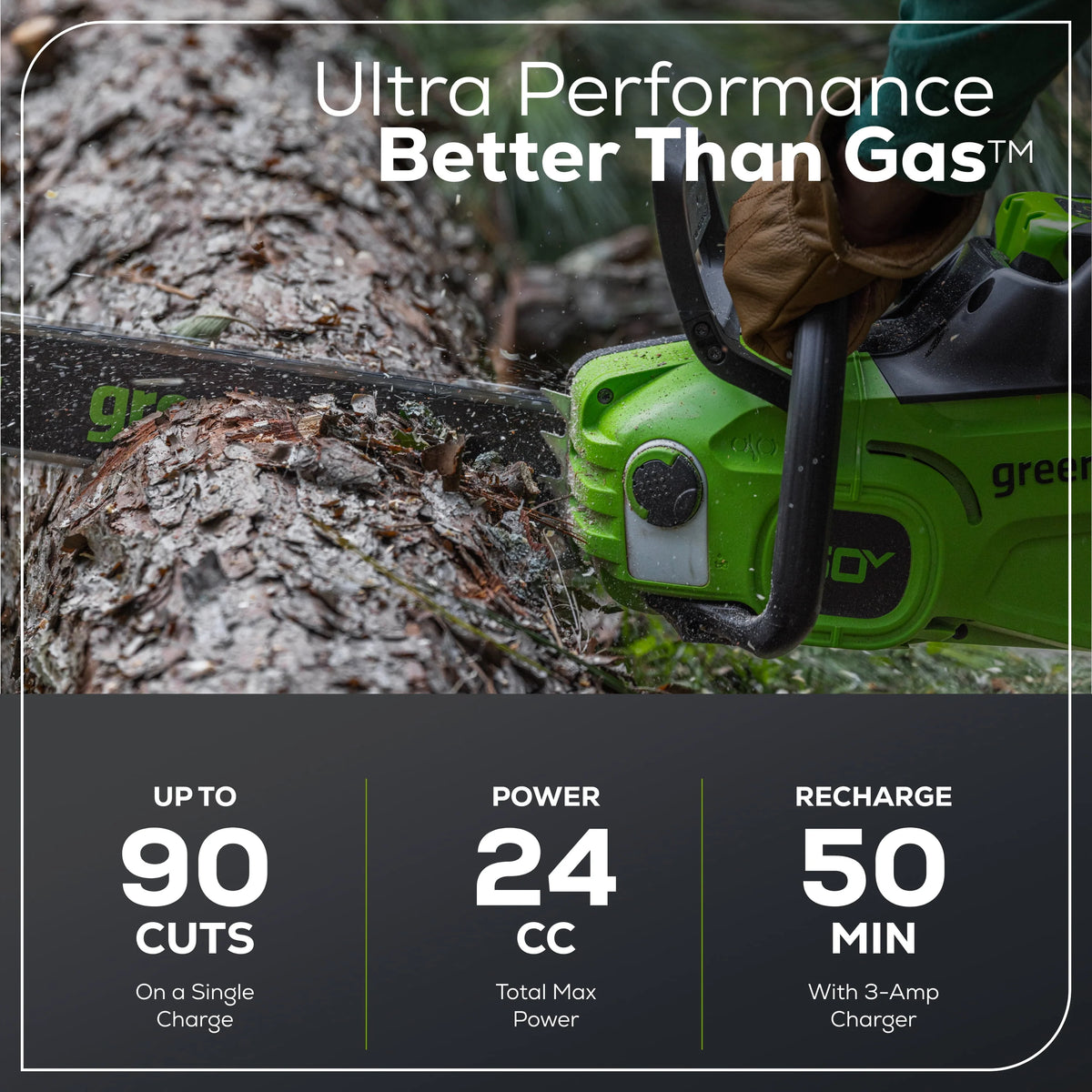 60V 14” 1.2kW Chainsaw with 2.5 Ah Battery & 3 Amp Charger L9424