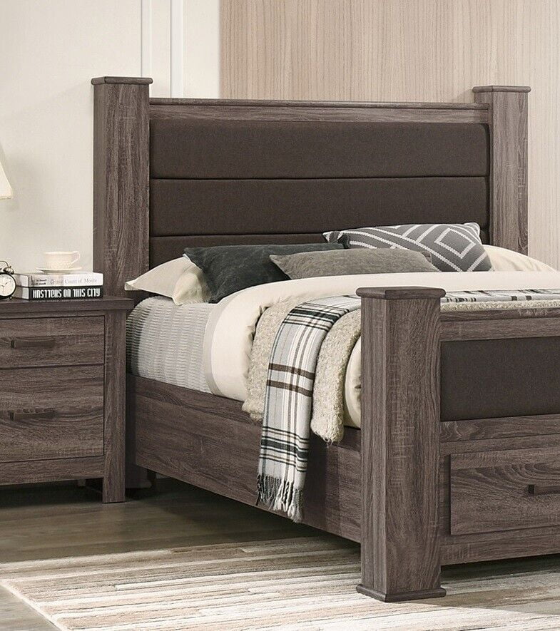 Eastern King Size 4pc Wooden Bedroom Set with Dresser Mirror Nightstand T640388