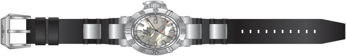 White Mother-Of-Pearl Black Rubber Watch O304273