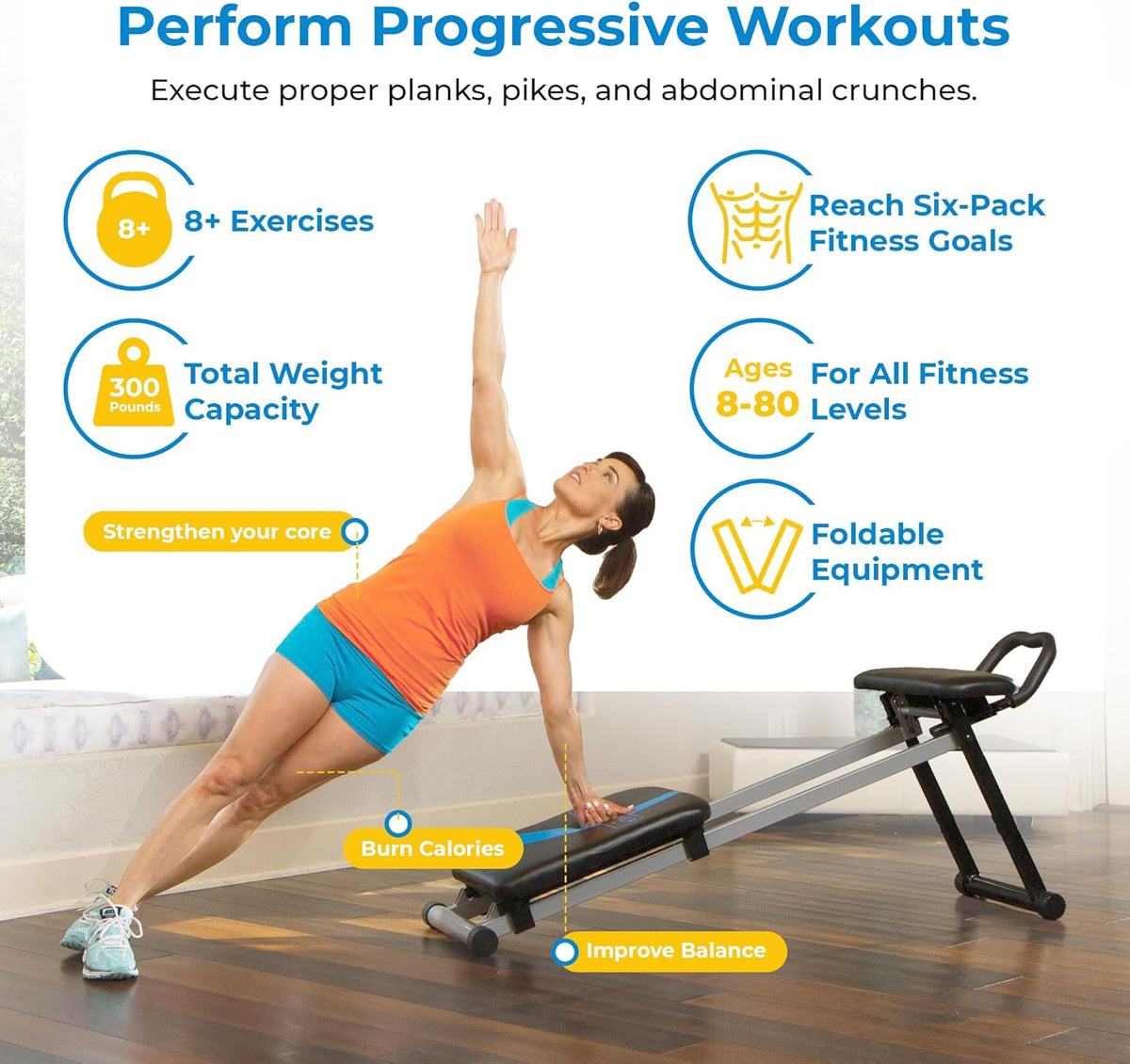 Black Dynamic Plank Core & Abdominal Trainer Workout Machine S406