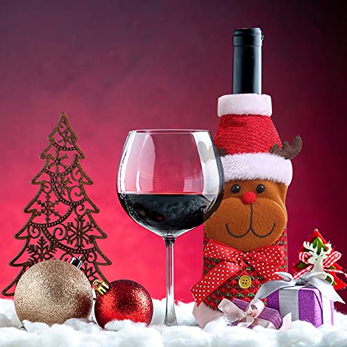 3 Pack Christmas Wine Bottle Bags - Red & Green Z601648