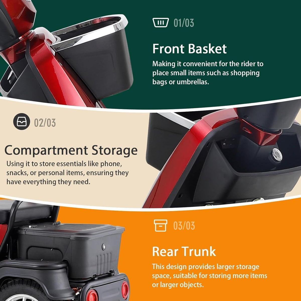 Red 2 Seater Mobility Scooter W750030