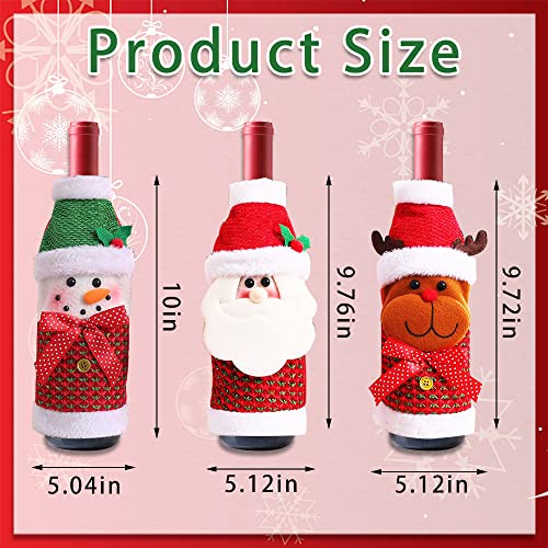 3 Pack Christmas Wine Bottle Bags - Red & Green Z601648