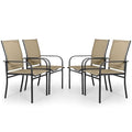 Dark Blue Wrought Iron Textilene Dining Chairs Set of 4 V4350
