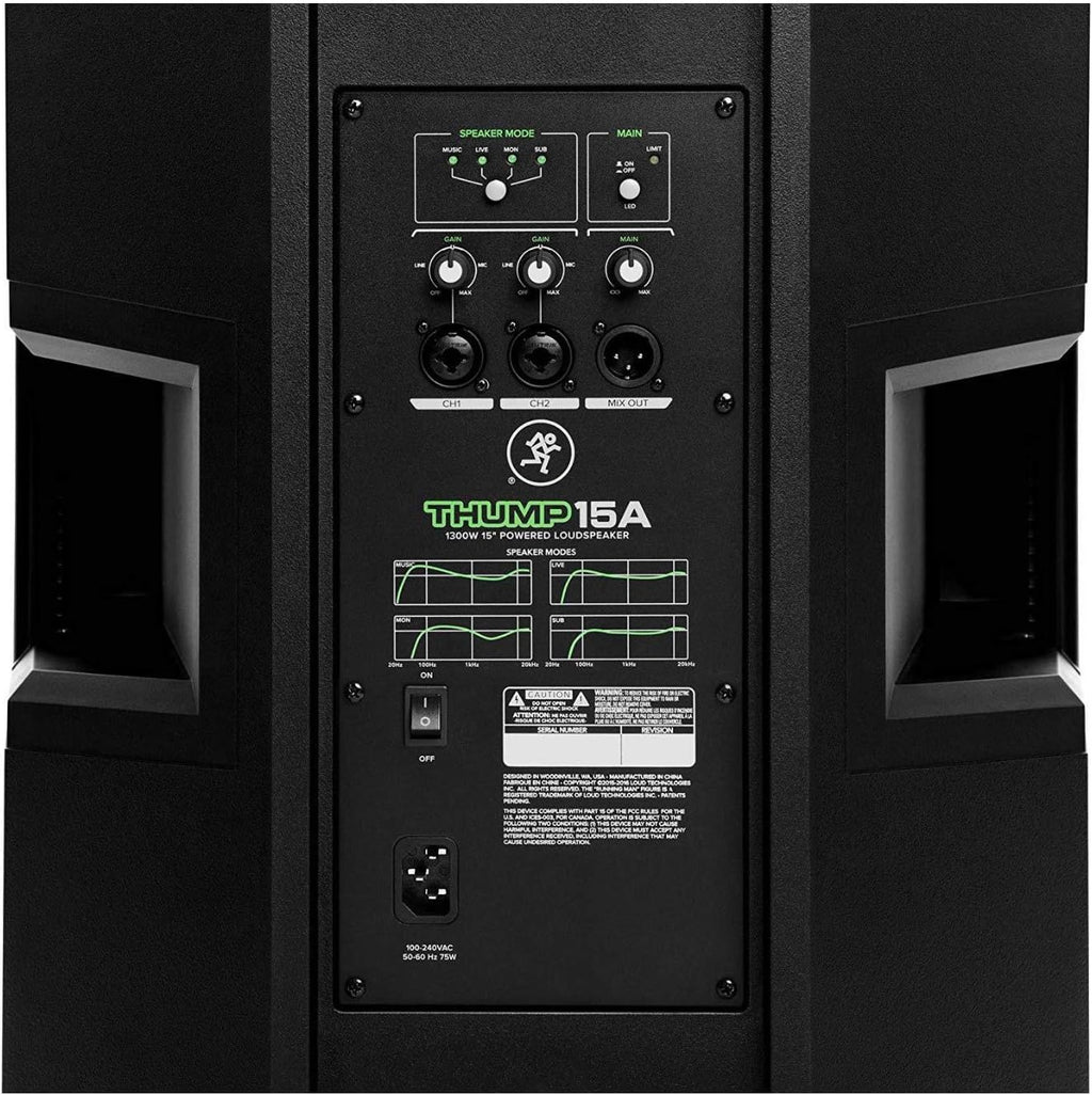 1300W 15 Powered Loudspeaker with Speaker Stand and 2 XLR Cables V604