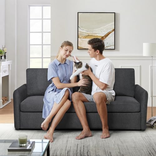 86.6" Queen Sleeper Sofa with Pullout Bed in Dark Grey X527375