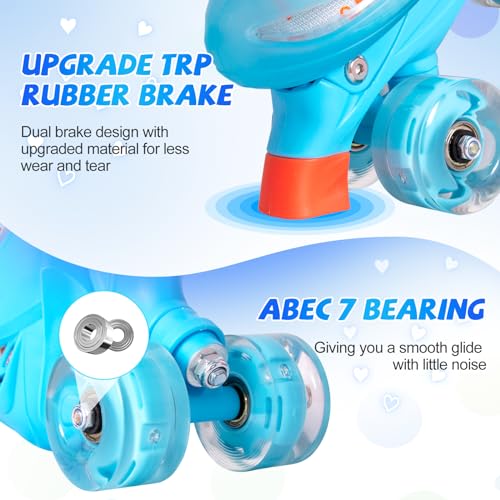 Adjustable Kids Roller Skates with 8 Light up Wheels B14939