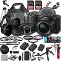 Mirrorless Camera with 16-50mm Lens, 128GB Memory, Tripod, Case, Spare Battery & Charger O2759