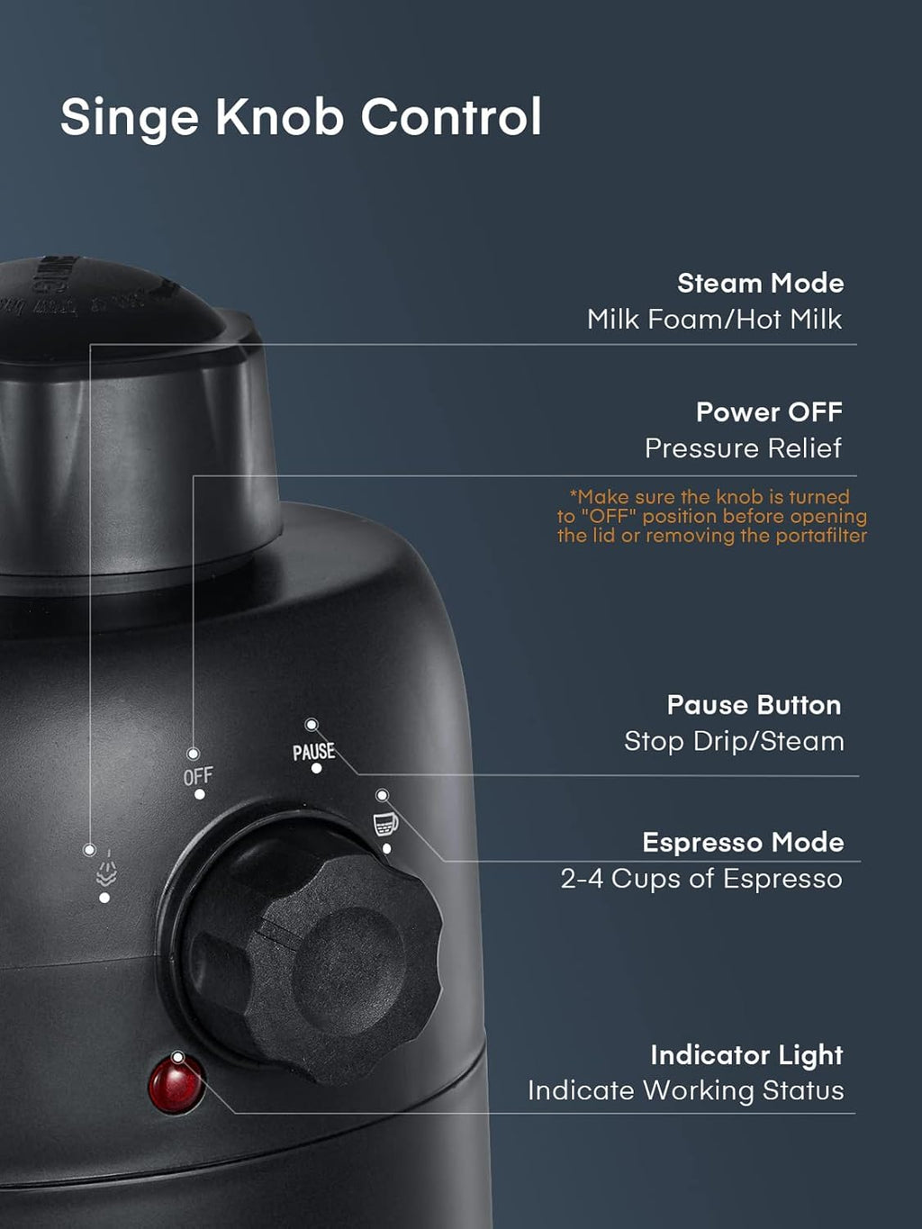 3.5 Bar 4 Cup Compact Espresso Machine with Milk Frother G60423
