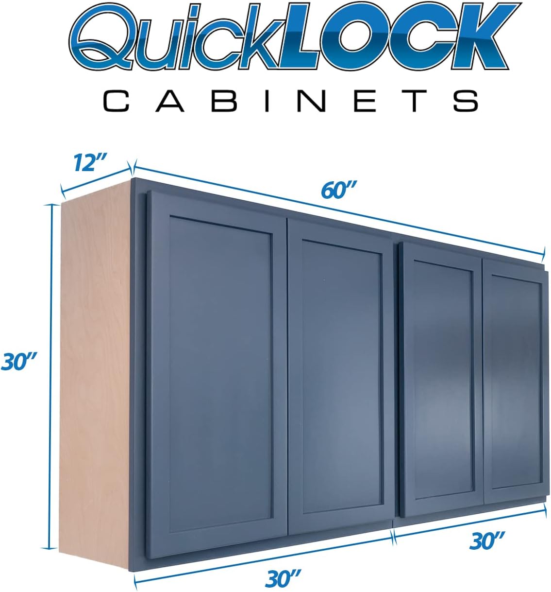 60" Wide 2 x 30" W x 30" H x 12" D Shaker Storage Cabinets G79062