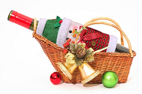 3 Pack Christmas Wine Bottle Bags - Red & Green Z601648