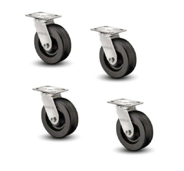 Set of 4 Heavy Duty Swivel Casters with Phenolic Wheel Y776