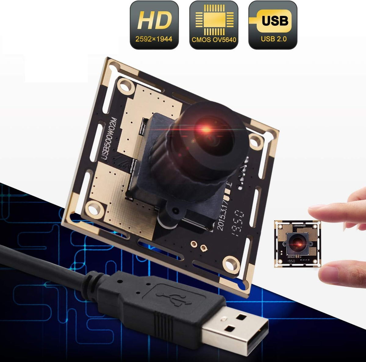 5 Megapixel USB Camera Module with 170 Degree Fisheye Lens G173