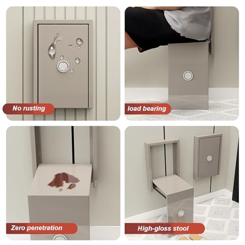 Slim Folding Shoe Changing Stool Wall Mounted Foldable Chairs Storable Entrance Chair Q80359