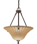 3-Light Pendant with Champagne Linen Glass D287840