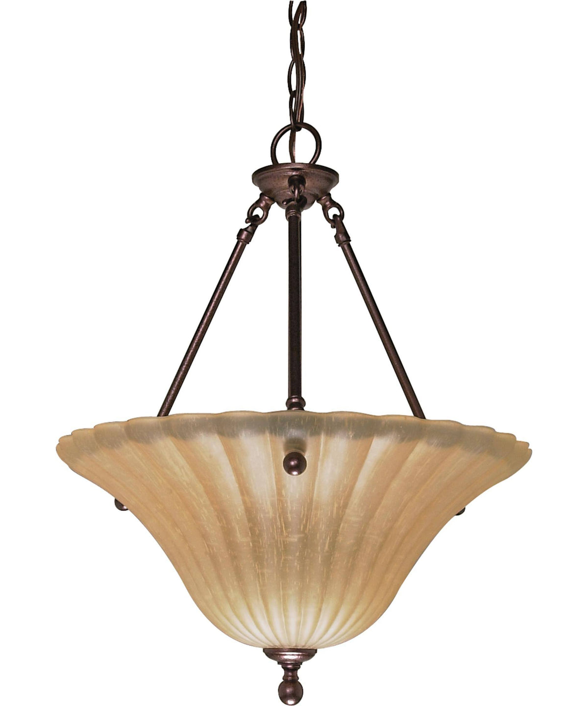 3-Light Pendant with Champagne Linen Glass D287840