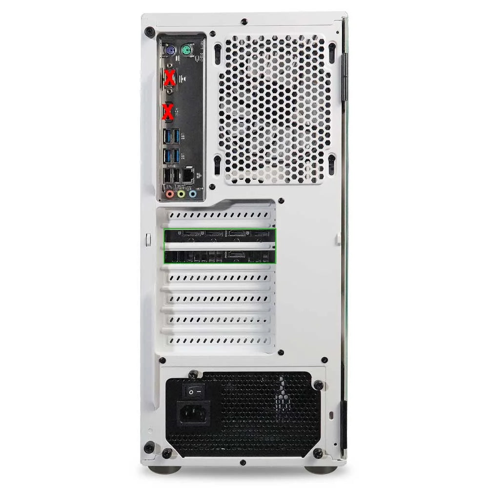 White AMD Ryzen 5 2600 NVIDIA RTX 3060 12GB 32GB DDR4 3200 RAM 1TB NVMe SSD Windows 11 Pro Gaming PC F4711