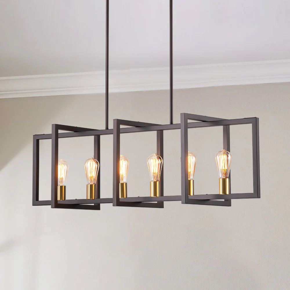 6-Light Dimmable Aluminum Kitchen Island Chandelier X28707