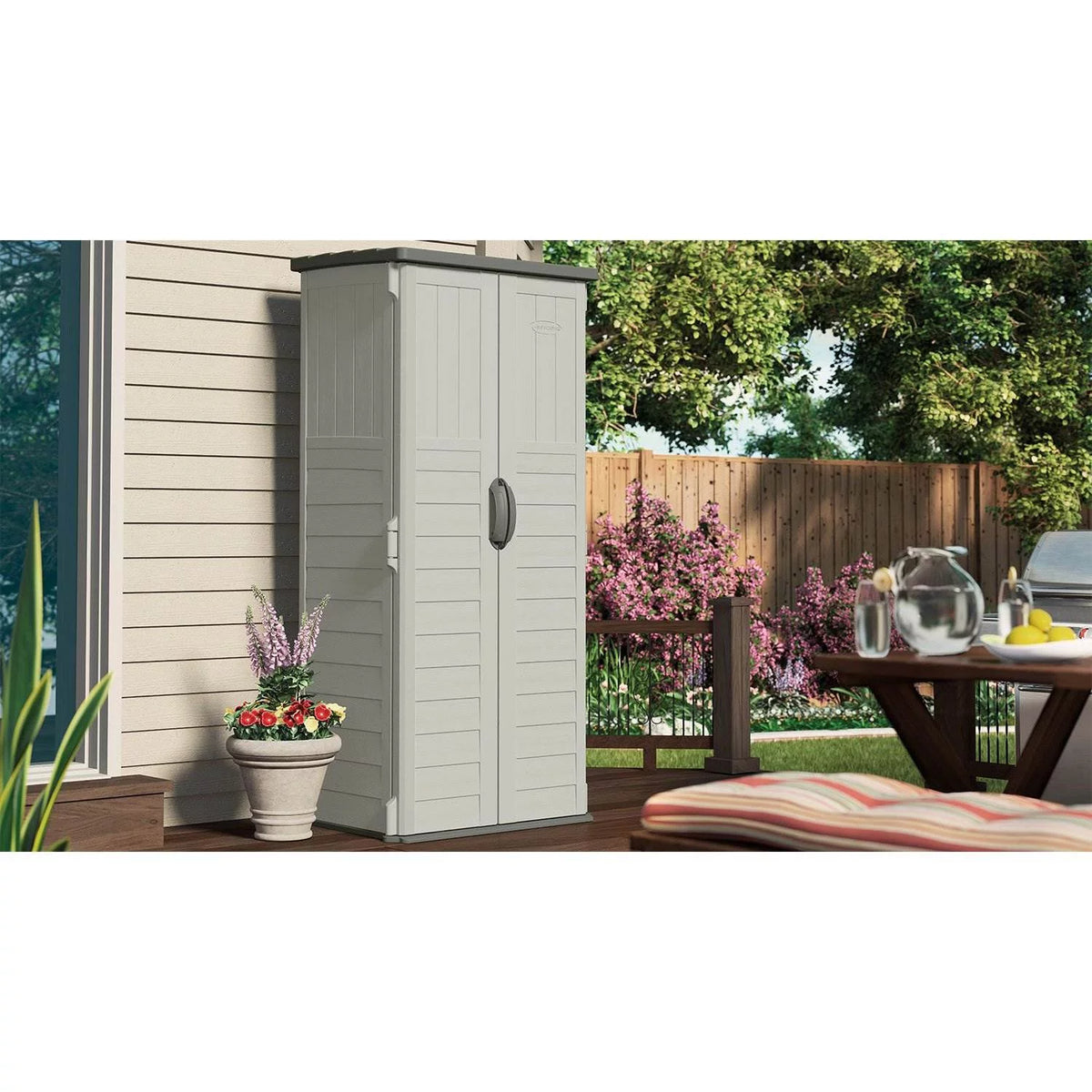 Resin Vertical Storage Shed, 22 Cubic feet P584