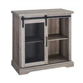 32x22 Two Shelf Laminate Metal Mesh Accent Cabinet R434175
