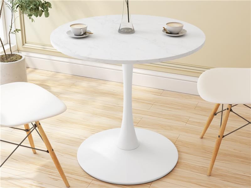 White Round MDF Pedestal Dining Table L169191